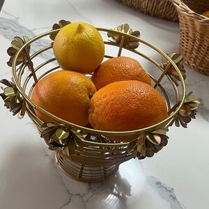 Elegant Gold Fruit Basket
